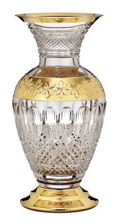 Colleen Short Stem (Cut) Gilded 60th Anniversary Vase