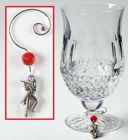 Colleen Short Stem (Cut) Punch Glass & Twelve Days of Christmas Charm