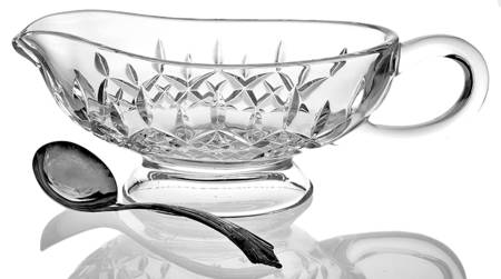 Lismore Sauce Boat & Metal Ladle