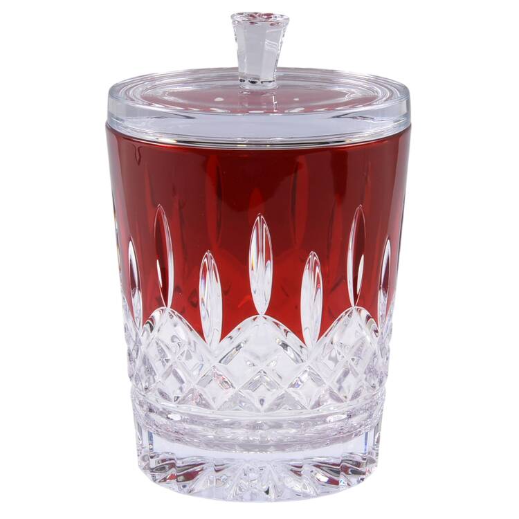Lismore Red Biscuit Barrel & Lid