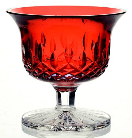 Lismore 4" Crimson Footed Bowl