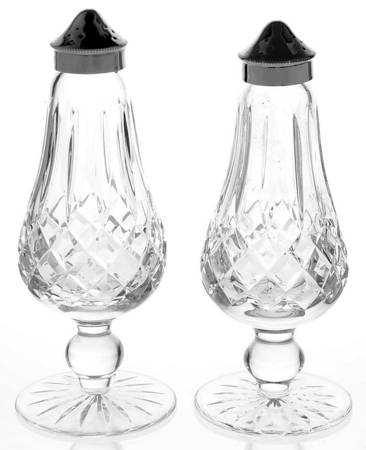 Lismore Footed Shaker Set & Metal Lids