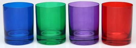 Vintage Double Old Fashioned - Set of 4 Colors (Blue, Green, Purple & Red)