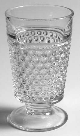 American Hobnail Clear Low Water Goblet