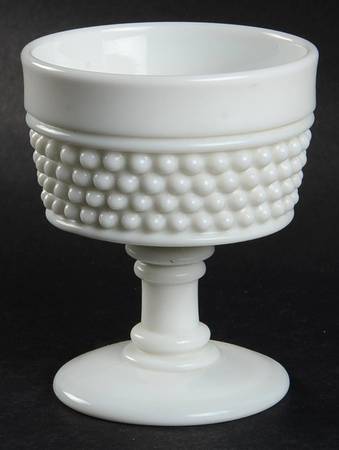 American Hobnail Milk Glass Low Sherbet