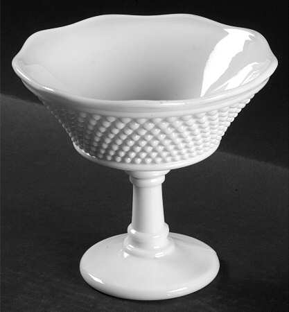 American Hobnail Milk Glass Compote