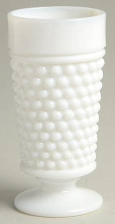 American Hobnail Milk Glass Ginger Ale Glass