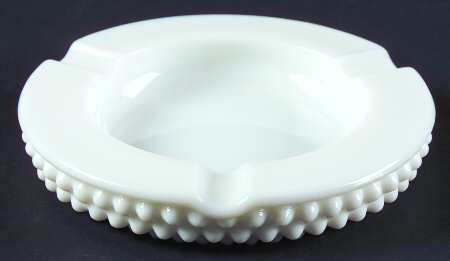 American Hobnail Milk Glass Ashtray