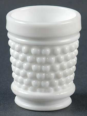 American Hobnail Milk Glass Whiskey Glass