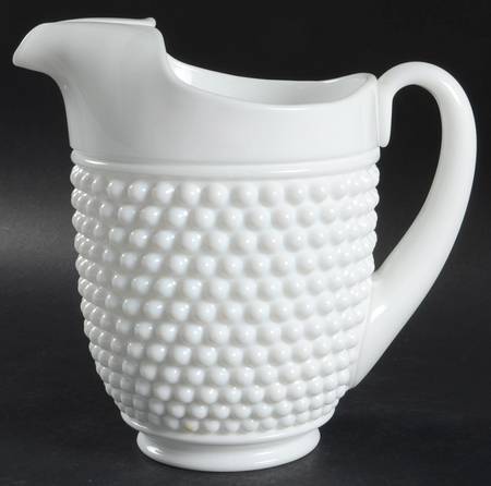 American Hobnail Milk Glass Pitcher