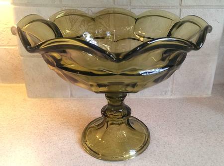 Ashburton Green (Olive) Large Footed Fruit Bowl