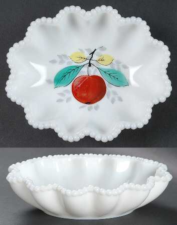 Beaded Edge Fruit 6" Oval Bowl