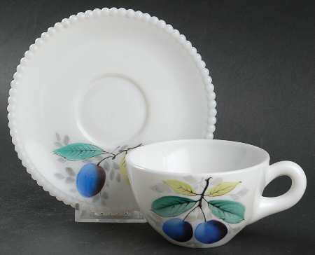 Beaded Edge Fruit Cup and Saucer Set