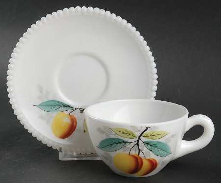 Beaded Edge Fruit Cup and Saucer Set