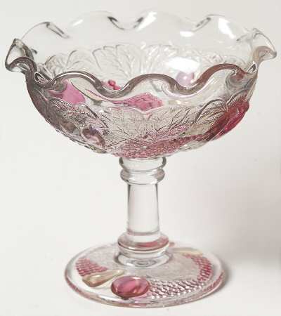 Della Robbia Flashed Ruffled Mint Compote (Height X Width)