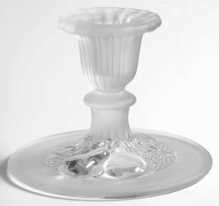Della Robbia Clear (Frosted Rim and Stem) 3" Single Light Candlestick