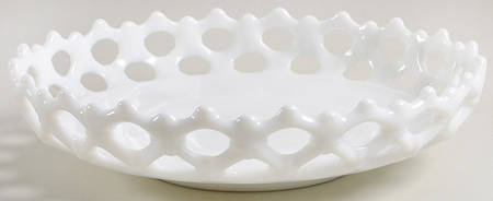 Doric Milk Glass 9" Cupped Bowl