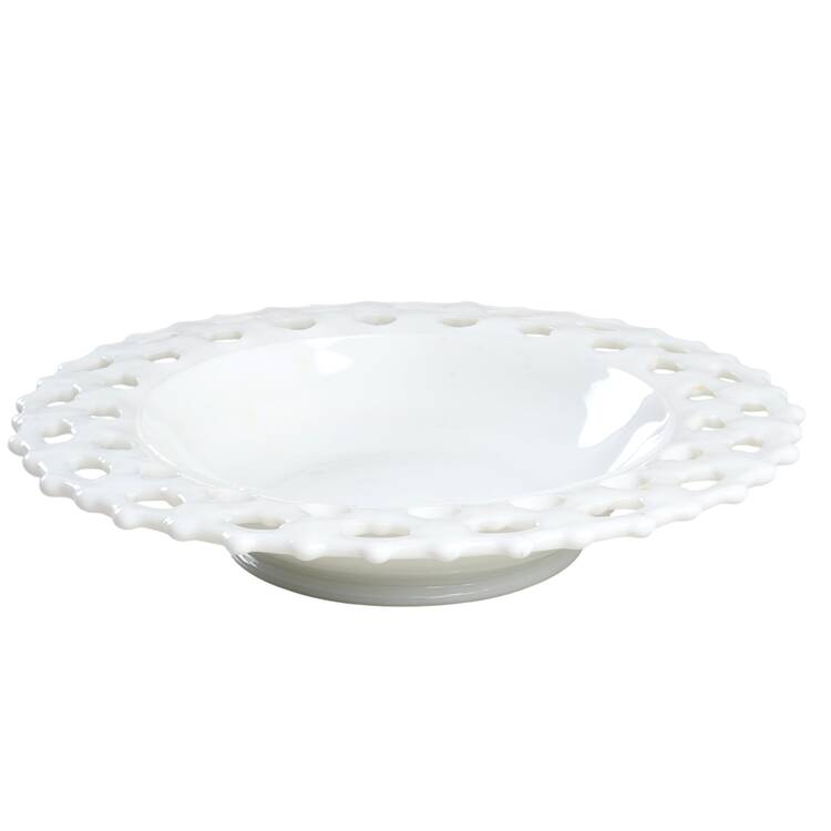 Doric Milk Glass 10" Round Bowl