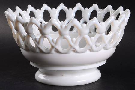 Doric Milk Glass Belled Bowl