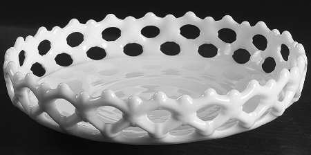 Doric Milk Glass 9" Cupped Bowl