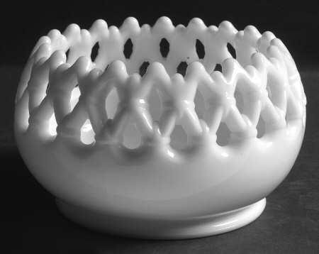Doric Milk Glass 6" Rose Bowl