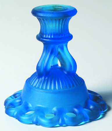 Doric Dark Blue Mist (Satin) Single Light Candlestick