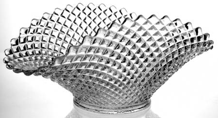 English Hobnail Clear (Round Base) Banana Bowl