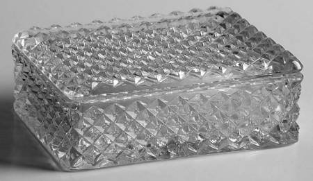English Hobnail Clear (Round Base) Cigarette Box & Lid