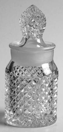 English Hobnail Clear (Round Base) Wide Mouth Bathroom Jar & Stopper