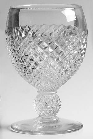 English Hobnail Clear (Round Base) Goblet