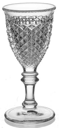 English Hobnail Clear (Round Base) Wine Glass