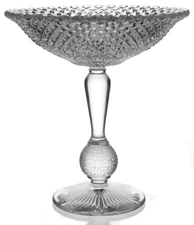 English Hobnail Clear (Round Base) Round Compote (Height X Width)