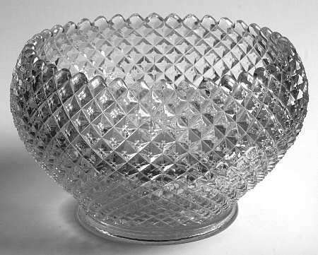 English Hobnail Clear (Round Base) 8" Cupped Bowl