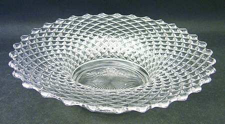 English Hobnail Clear (Round Base) 10" Flanged Bowl