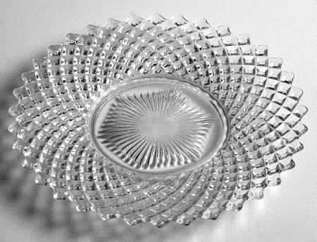English Hobnail Clear (Round Base) Luncheon Plate