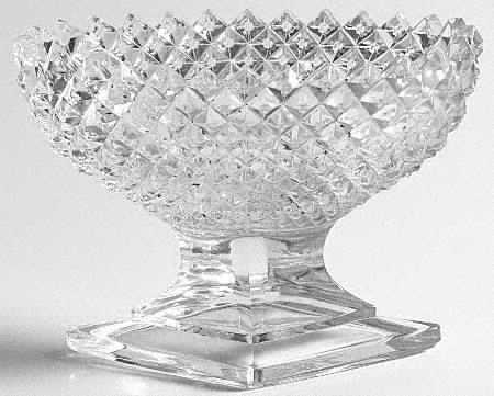 English Hobnail Clear (Round Base) Master Nut Dish/Salt Dip