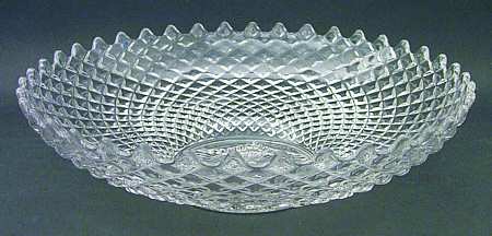 English Hobnail Clear (Round Base) 12" Round Flared Bowl