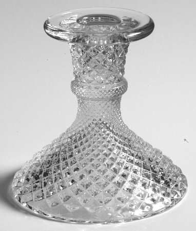 English Hobnail Clear (Round Base) Single Light Candlestick