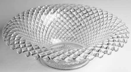 English Hobnail Clear (Round Base) Rolled Edge Bowl