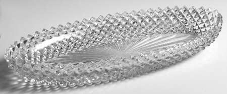 English Hobnail Clear (Round Base) 12" Oblong Celery