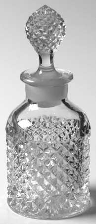 English Hobnail Clear (Round Base) Round Perfume Bottle & Stopper