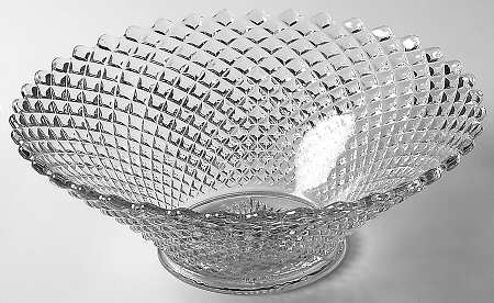 English Hobnail Clear (Round Base) 11" Flared Bowl