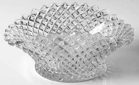 English Hobnail Clear (Round Base) 6" Oval Bowl