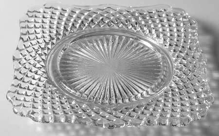 English Hobnail Clear (Round Base) Cheese Dish No Lid