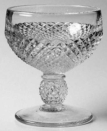 English Hobnail Clear (Round Base) Low Sherbet