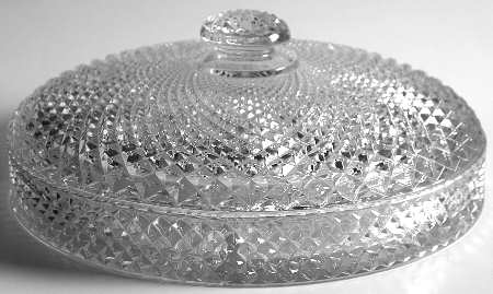 English Hobnail Clear (Round Base) 10" Round 4 Part Relish and Lid