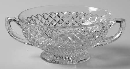 English Hobnail Clear (Round Base) Cream Soup Bowl Only