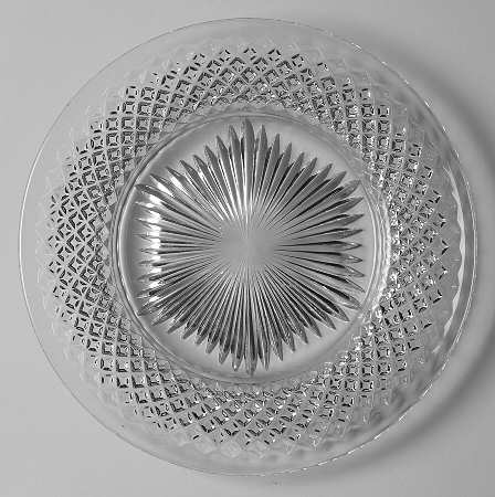 English Hobnail Clear (Round Base) Luncheon Plate