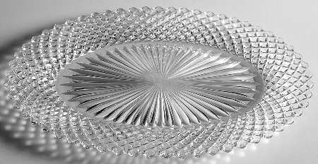 English Hobnail Clear (Round Base) 11" Oval Platter
