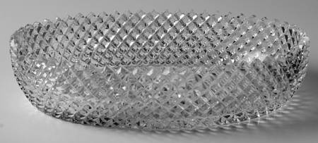 English Hobnail Clear (Round Base) 9" Oval Bowl